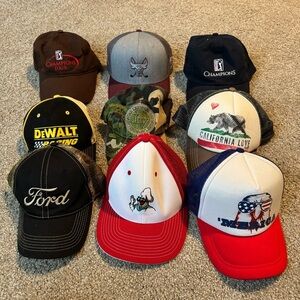 Assorted Baseball Caps Collection - Trucker, Mesh, Camo Hats